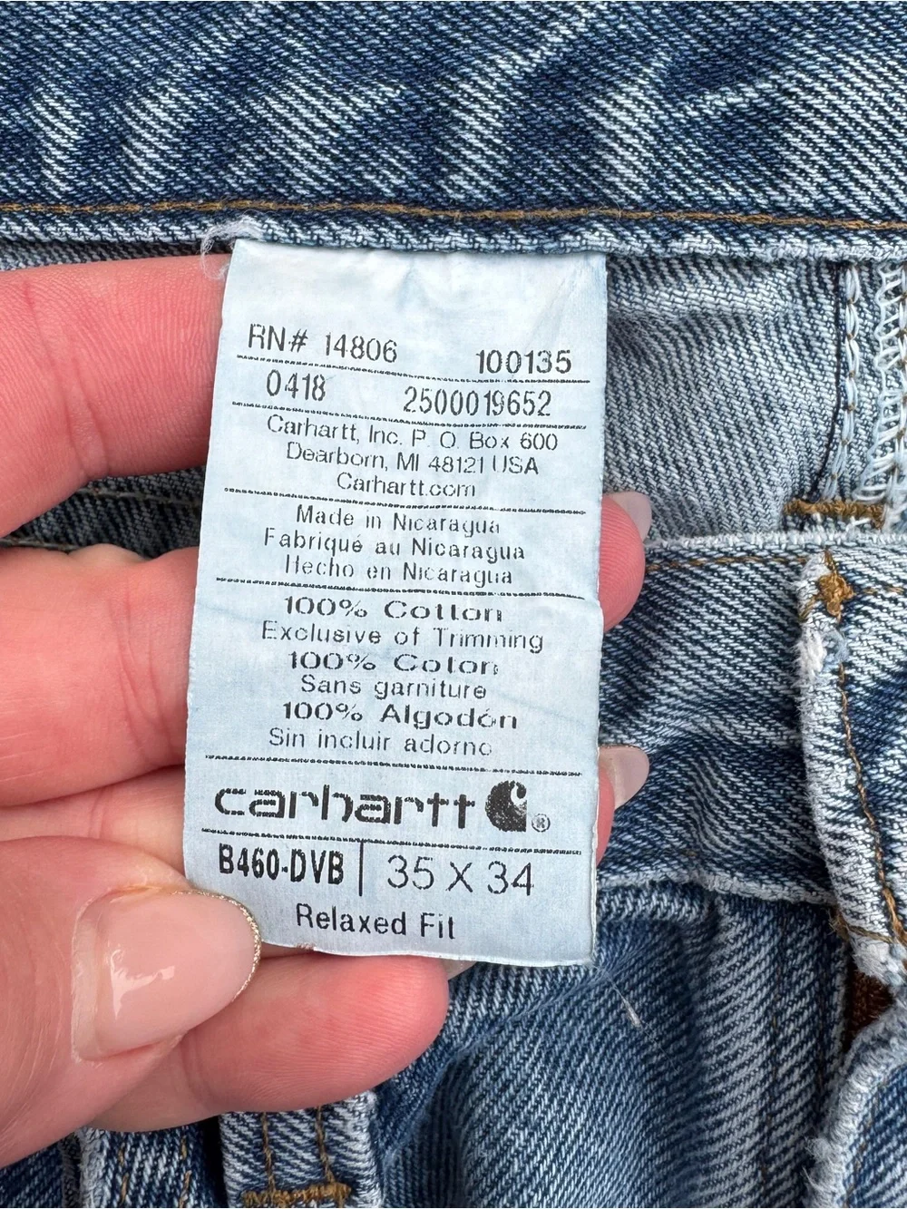Carhartt men’s jeans. 35x34